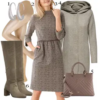 Outfit sa Zeleno/Siva Čizmica Tamaris "Tvoj otmjeni outfit"