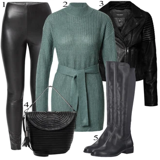 Outfit s Černá Legíny/Kalhoty Slim & Skinny/7/8 Kalhoty Only "Módní outfit pro volný čas"