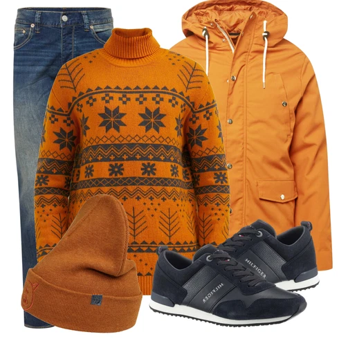 Orange Strickjacke kombinieren