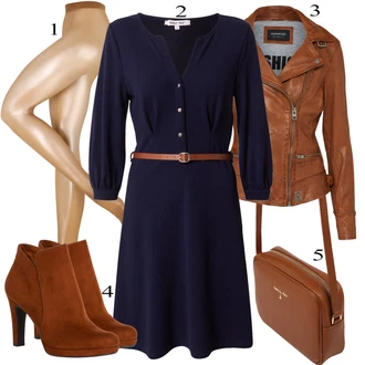 Outfit s Tmavě Modrá/Modrá Košilové šaty/Šaty s Páskem About You "Elegantní vzhled"