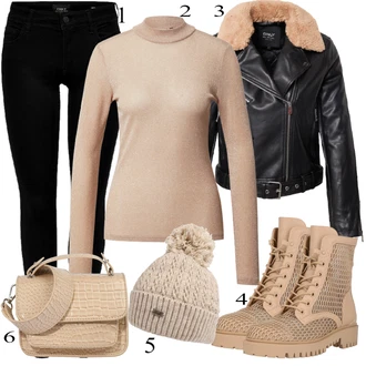 outfit mit Bež Škorenj Guess "1"