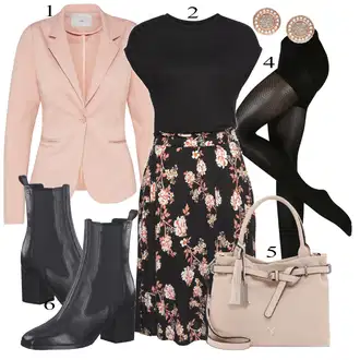 Ke kolenům Outfit s Černá/Hnědá/Růžová/Červená Letní Šaty/Šaty s Kapsou/Občanské šaty/Šaty Do Áčka/Společenské šaty pro hosta/Pouzdrové Šaty/Šaty S Potiskem/2-v-1 šaty/Šaty Bez Rukávů/Ležérní Šaty/Šaty s Páskem Lascana "Business vzhled"