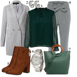 Outfit s Šedá Dlouhé Šaty/Dlouhý Zimní Kabát/Dlouhá tylová sukně VERO MODA "Elegantní vzhled"