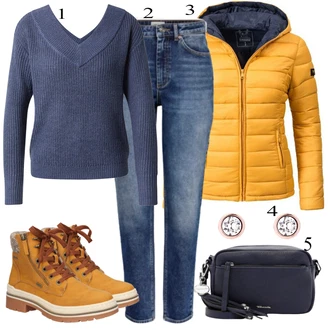 Outfit sa Žuta Traper Jakna MARIKOO "Savršen za zimu"