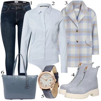 S páskem Dlouhé Outfit s Modrá/Tmavě modrá Kožená bunda/Zimní bunda/Kožené Boty/Slim Fit Džíny/Push up Džín/Džíny s Nízkým Sedem/High Waist Džínové Kalhoty/Termální Džíny/Džín s Nízkým Pasem Only "Ulice Styl Outfit"