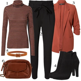 Outfit s Černá Střmenová Kalhoty/Paperbag Kalhoty/Kalhoty s Vysokým Pasem/Pletený Legín VERO MODA "Ulice Styl Outfit"