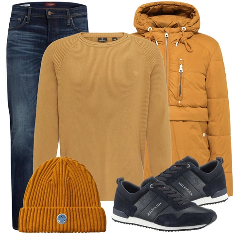 Gelb WinterJacke kombinieren