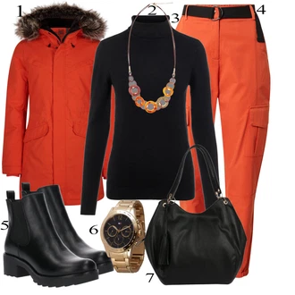 Nadrozměrné Krátká Outfit s Černá Chelsea Boty/Kožená bunda/Gumová Kotníková Bota/Plochá Kotníková Bota About You "Zimní outfity"Look: Šik, Elegantní, Cool, Nadrozměrné, Techno, Unisex, S Mokrým Vzhledem