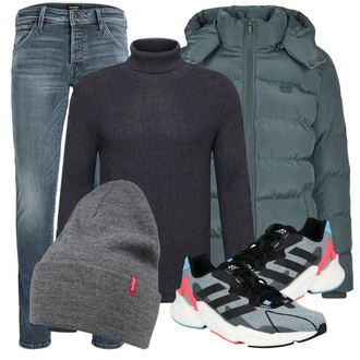 Outfit mit Grau Winterjacke/Winter Parka Urban Classics "Praktischer Look"