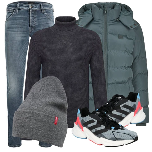 Weiß/Schwarz Strickjacke Jack & Jones kombinieren