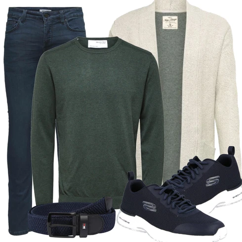 Grau Strickjacke Key Largo kombinieren