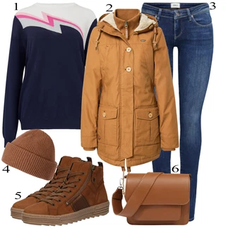 Outfit s Červená Kozačka Gabor "Ulice Styl Outfit"