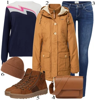 outfit mit Rdeča Škorenj Gabor "1"