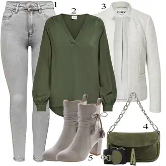 Outfit sa Zeleno Bluza JdY "Outfit za slobodno vrijeme"