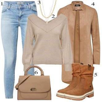 Zimske Outfiti mit Rjava Škorenj Tom Tailor "Priložnostna oblačila"