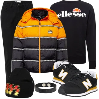 Outfit mit Schwarz Sneaker/Leder Sneaker New Balance "Sportliches Outfit"