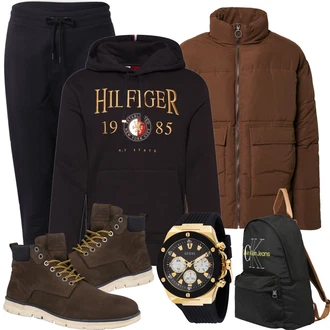 Outfit mit Schwarz Große Größe Sweatmode Tommy Hilfiger "Sportliches Outfit"