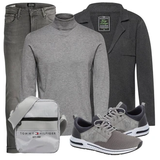 Outfit mit Grau Strickjacke Only & Sons "Street Style Outfit"