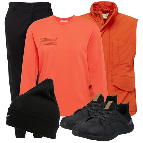 Orange Sweatshirt nu-in kombinieren