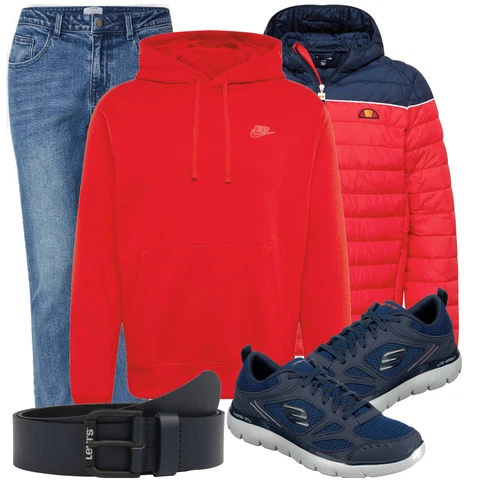 Rot Sommerjacke Ellesse kombinieren
