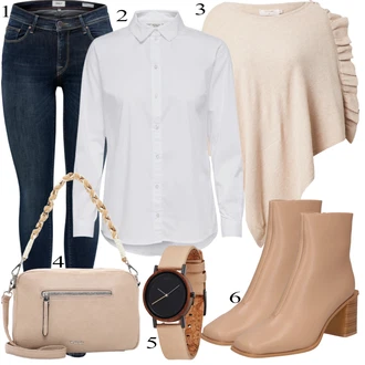 outfit mit Roza/Bež/Modra/Siva Women's Boleros and Ponchos Cream "Oblačila za pomlad"