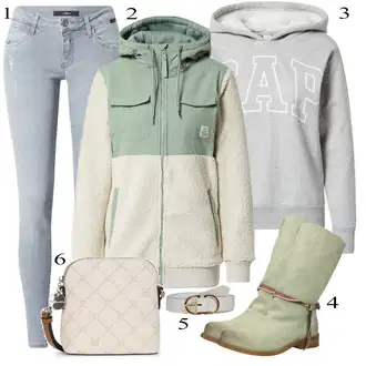 Outfit sa Bež/Siva Čizmica FELMINI "Outfit za zimu"
