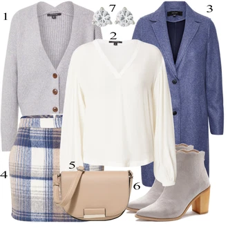 Outfit s Šedá Dlouhá tylová sukně/Svetrové Šaty/Dlouhý Zimní Kabát/Dlouhé Kardigany Comma "Ulice Styl Outfit"