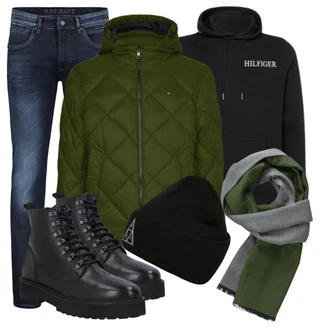 Outfit mit Schwarz Schal Eterna "Toller Look für die Freizeit"