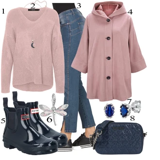 Outfit s Černá Zimní bota/Holínky/Nízká bota na podpatku HUNTER "Ulice Styl Outfit"