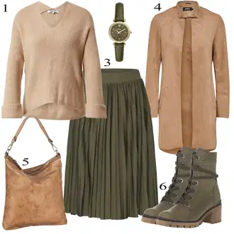 Outfit sa Crna/Zeleno Suknja About You "Proljetni outfit"
