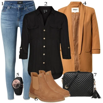 Outfit s Hnědá Kozačka Chelsea Boty Panama Jack "Ulice Styl Outfit"