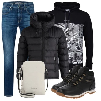 Winter Outfits mit Grau/Weiß Jeans MAC "Winter Outfit"