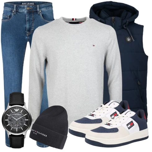 Grau Sneaker/Leder Sneaker Tommy Jeans kombinieren
