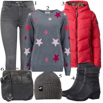 Outfit s Černá Kozačka MARCO TOZZI "Ulice Styl Outfit"