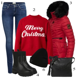 Outfit sa Crvena Zimska Jakna Navahoo "Tvoj otmjeni outfit"