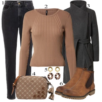 Outfit sa Smeđa Torba Za Preko Ramena JOOP! "Outfit za zimu"