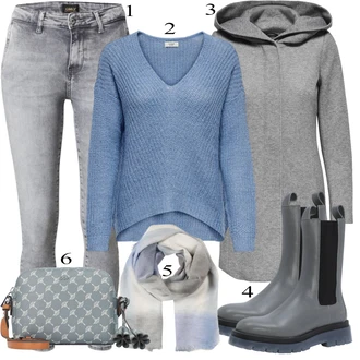 Outfit sa Siva Čizmica Copenhagen "Outfit za zimu"