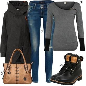 Outfit s Černá Kozačka Šněrovací Kotníková Bota/Vintage Kozačka/Klasická Kozačka/Vintage Kotníková Bota/Bojová Bota/Motorkářská bota/Motorkářská Bota Panama Jack "Ulice Styl Outfit"