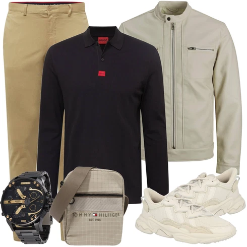 Schwarz/Rot Hemdoberteil/Rollkragenshirt/Langarm-Shirt/Poloshirt/T-Shirt & Top Hugo kombinieren