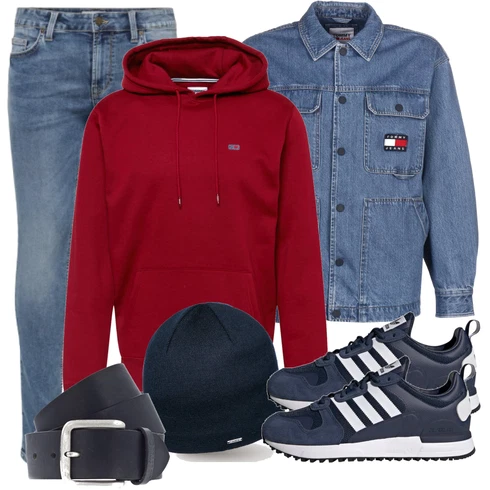 Blau Jeansjacke Tommy Jeans kombinieren