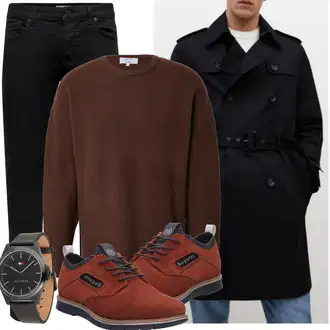 Outfit mit Dunkelblau/Lila Jeans Low Rise Jean/Low Waist Jean/Push up Jeans/Lederjacke/Slim Fit Jeans/Leder Schuhe/ThermoJeans/Winterjacke/Jeggings/Skinny Hose/Slim Hose/Twill Hose Only & Sons "Alltags Outfit"