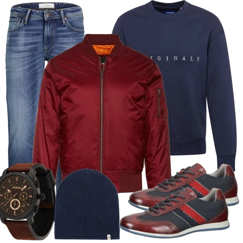 Rot Sommerjacke Urban Classics kombinieren