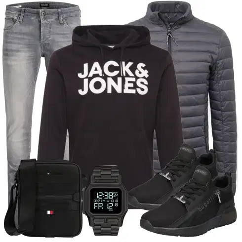 Schwarz Große Größe Sweatmode/Unisex Hoodie/Sport Hoodie/Hoodie/Ausgefallener Hoodie/Vintage Hoodie/Sport Sweatshirt Jack & Jones kombinieren mit Sneaker/Sportschuh Bugatti