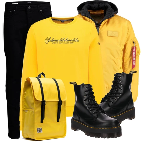 Gelb Sommerjacke Alpha Industries kombinieren