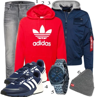 outfit mit Črna/Modra Alpha Industries "Vsakdanja oblačila"