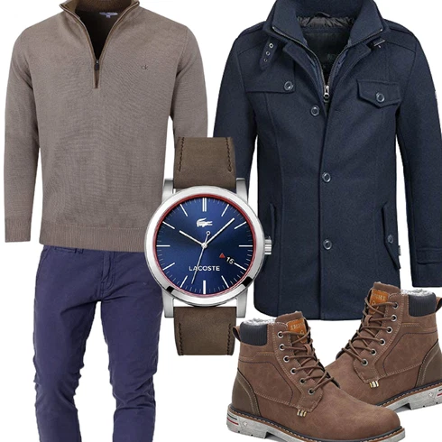 Blau Overall/Wintermantel/Winter Parka Indicode Jeans kombinieren