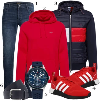 outfit mit Rdeča Superga Adidas Originals "Priložnostna oblačila"