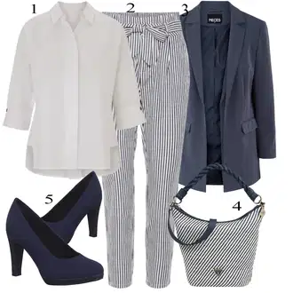 Outfit sa Plava/Crna Odijelo Pieces "Poslovni look"