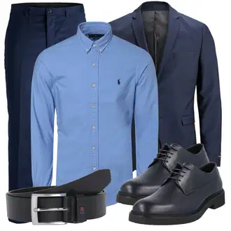 Outfit mit HellBlau/Blau Casual Hemd/Buntes Hemd/Bügelfreies Hemd/Hemdbluse/Jeanshemd/Businesshemd/Business Hemd Polo Ralph Lauren "Büro Outfit"