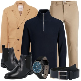Outfit mit Schwarz Stiefel Tommy Hilfiger "Buro Outfit"